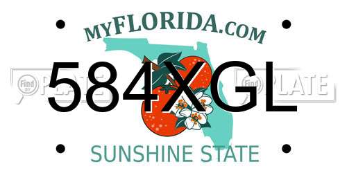 584XGL Florida License Plate