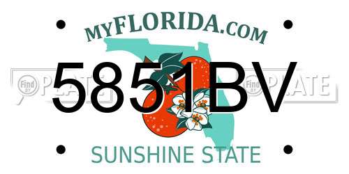 5851BV Florida License Plate