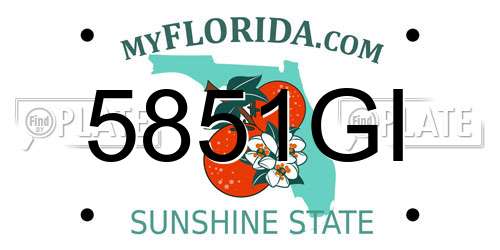5851GI Florida License Plate