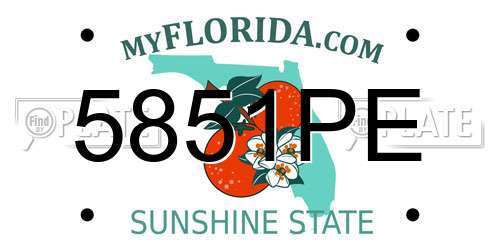 5851PE Florida License Plate