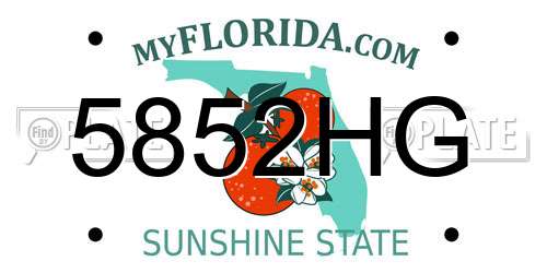 5852HG Florida License Plate