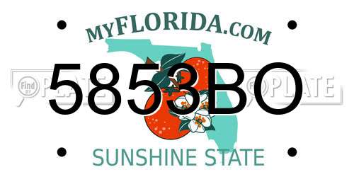 5853BO Florida License Plate