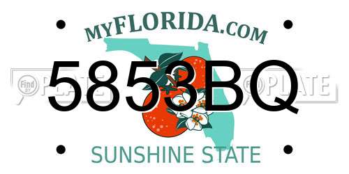 5853BQ Florida License Plate