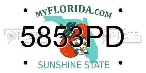 5853PD Florida License Plate