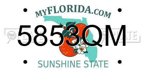 5853QM Florida License Plate