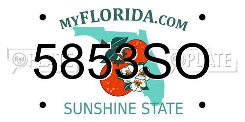 5853SO Florida License Plate