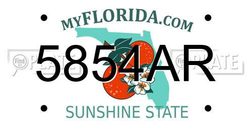 5854AR Florida License Plate