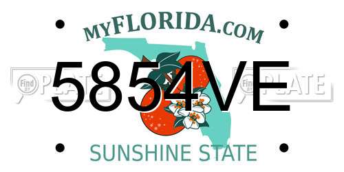 5854VE Florida License Plate