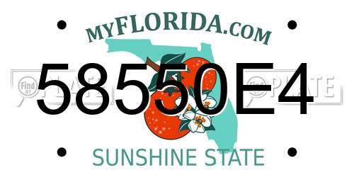 58550E4 Florida License Plate