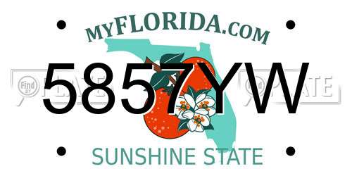 5857YW Florida License Plate