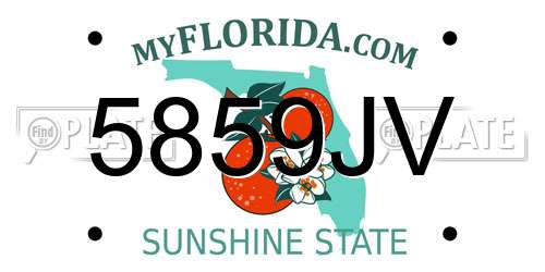 5859JV Florida License Plate