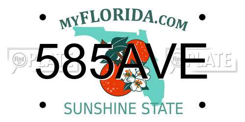 585AVE Florida License Plate