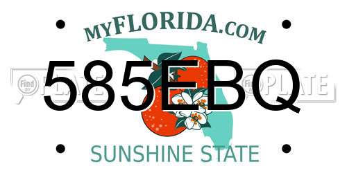 585EBQ Florida License Plate