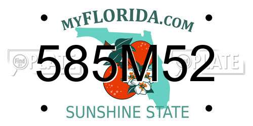 585M52 Florida License Plate