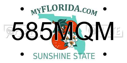 585MQM Florida License Plate
