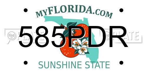 585PDR Florida License Plate