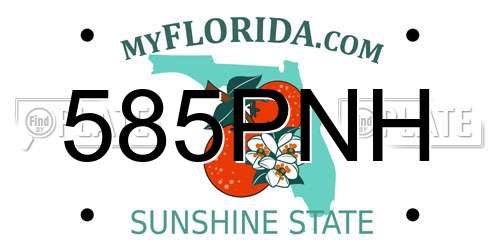 585PNH Florida License Plate