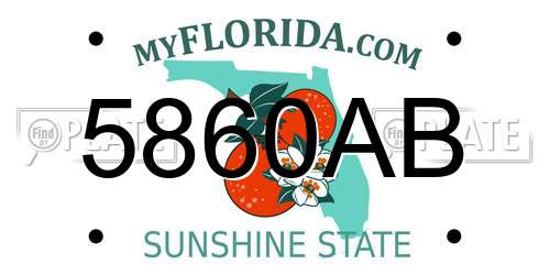 5860AB Florida License Plate