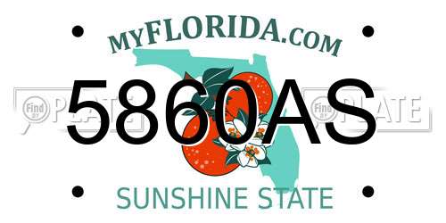 5860AS Florida License Plate