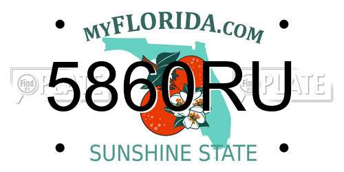5860RU Florida License Plate