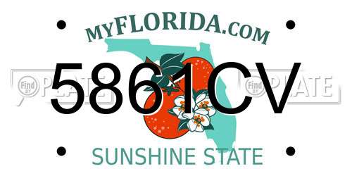 5861CV Florida License Plate