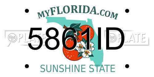 5861ID Florida License Plate