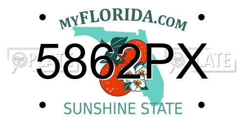 5862PX Florida License Plate