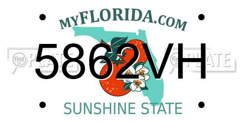 5862VH Florida License Plate