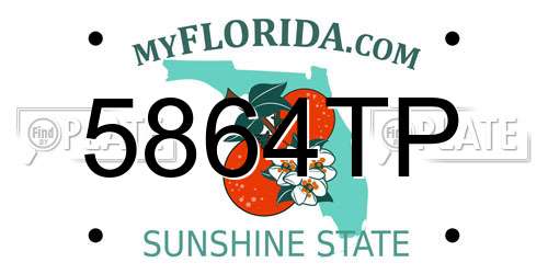 5864TP Florida License Plate
