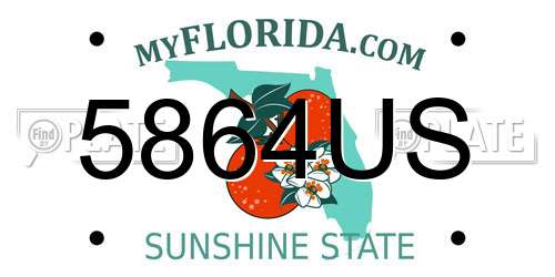 5864US Florida License Plate