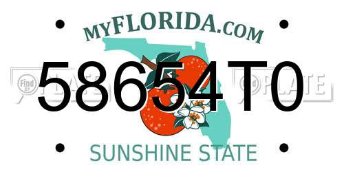 58654T0 Florida License Plate
