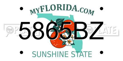 5865BZ Florida License Plate