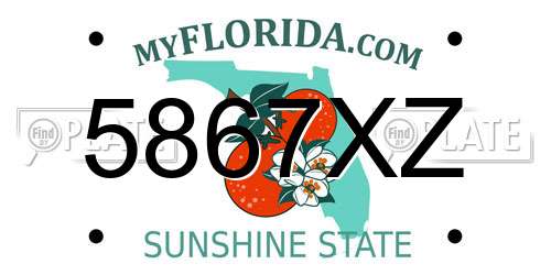 5867XZ Florida License Plate