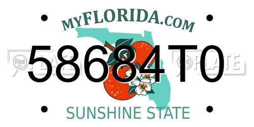 58684T0 Florida License Plate