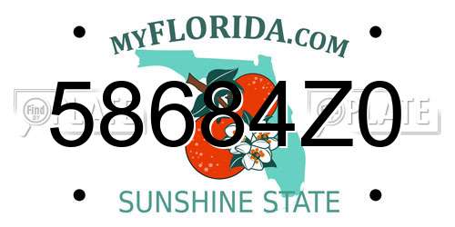 58684Z0 Florida License Plate