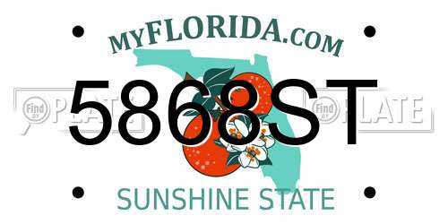 5868ST Florida License Plate