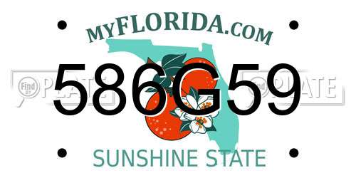 586G59 Florida License Plate