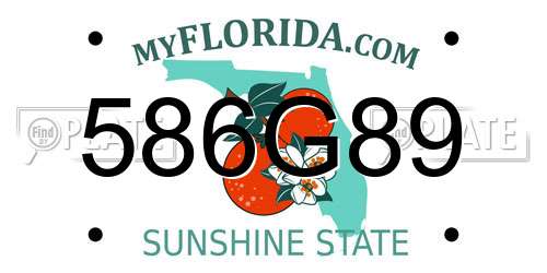 586G89 Florida License Plate