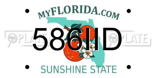 586IID Florida License Plate