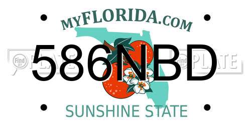 586NBD Florida License Plate