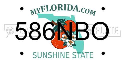 586NBO Florida License Plate