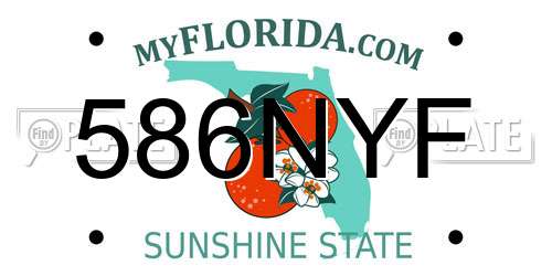 586NYF Florida License Plate