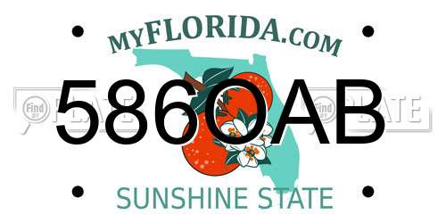 586OAB Florida License Plate