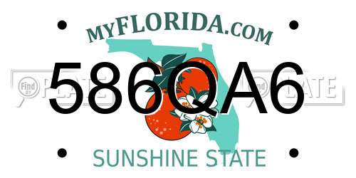 586QA6 Florida License Plate