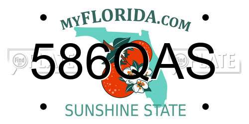 586QAS Florida License Plate