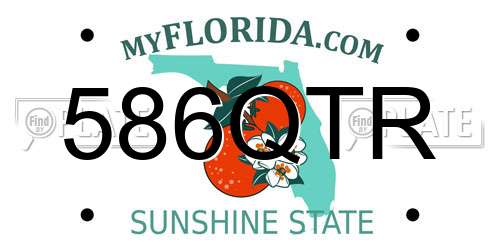 586QTR Florida License Plate