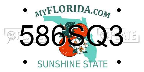 586SQ3 Florida License Plate