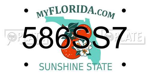 586SS7 Florida License Plate