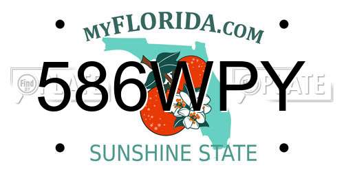 586WPY Florida License Plate