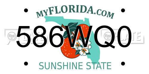 586WQ0 Florida License Plate